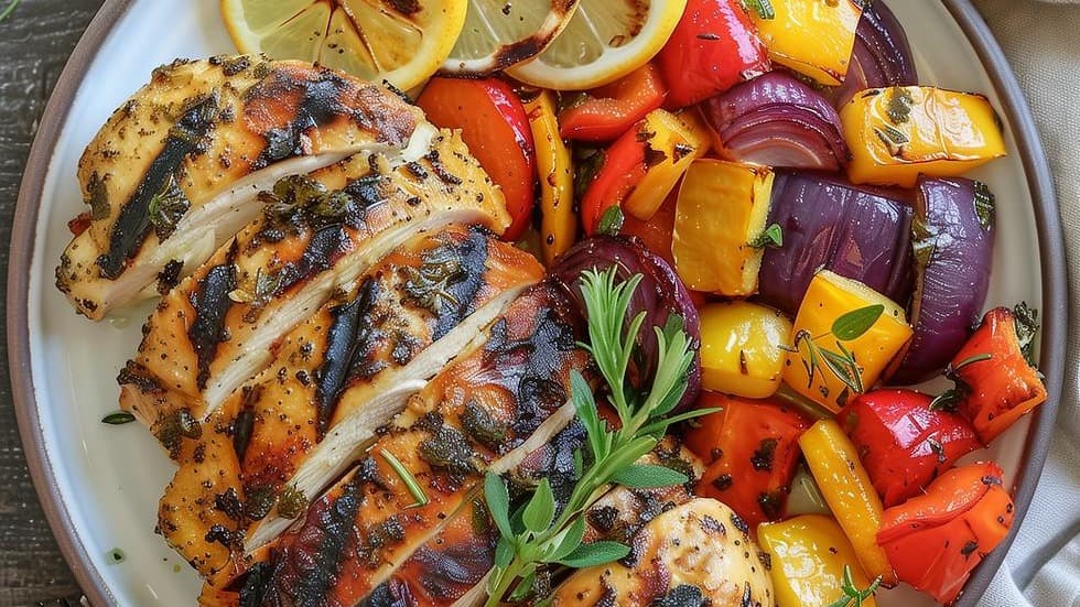 Grilled Lemon Herb Chicken with Roasted Vegetables